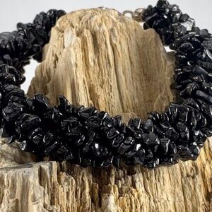 🔥NWOT🔥 Exquisite 168 Carats Black Spinel Sterling Silver Bracelet  7.25”